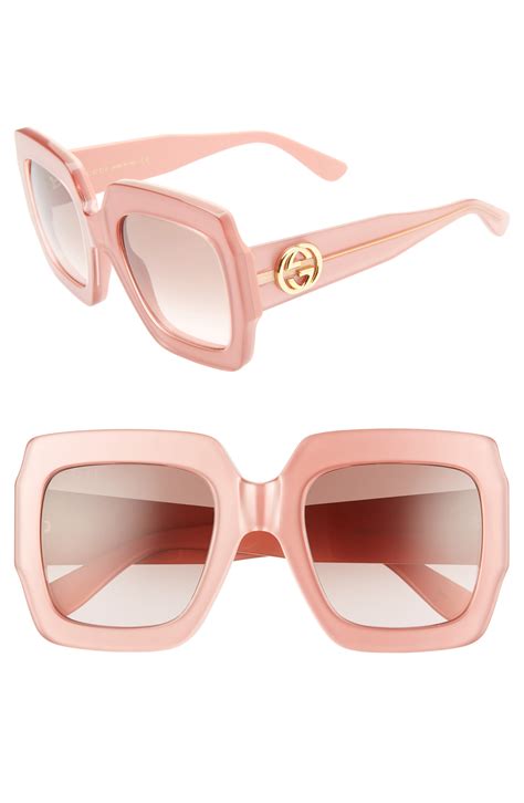 gucci brown women square sunglasses|gucci unisex fashion 54mm sunglasses.